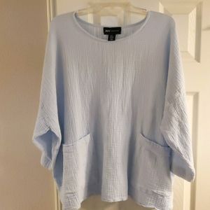 JNY 3x light blue cotton gauze tunic with pockets